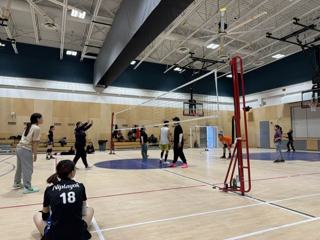 Volleyball at the Kugaaruk Open Gym initiative.
