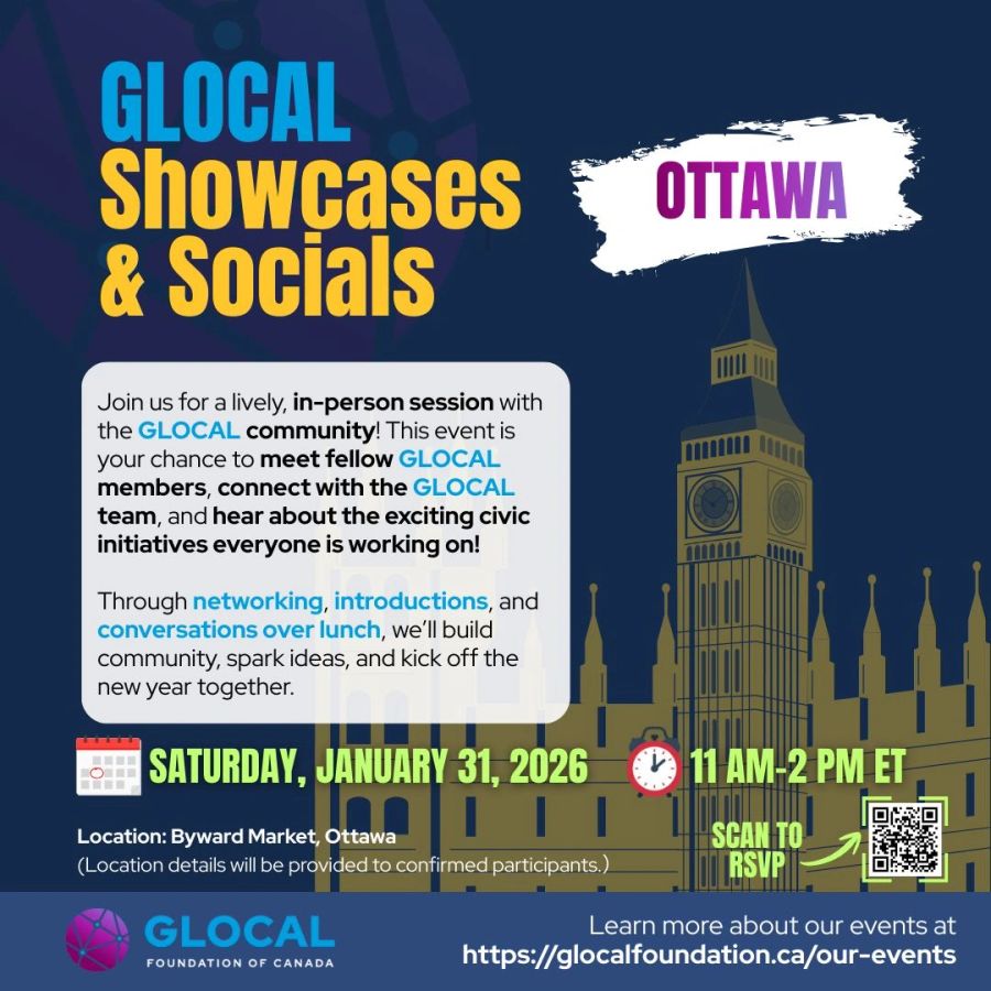 Ottawa GLOCAL Showcases and Socials event poster.