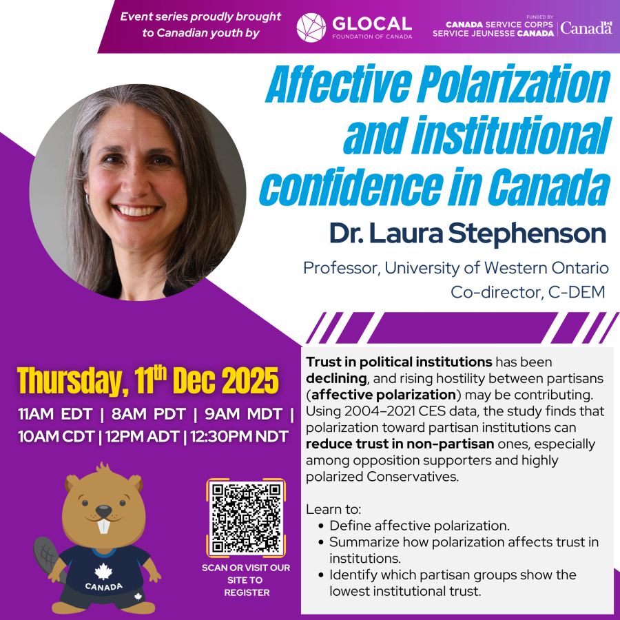Dr. Laura Stephenson speaking at a GLOCAL event about Affective Polarization