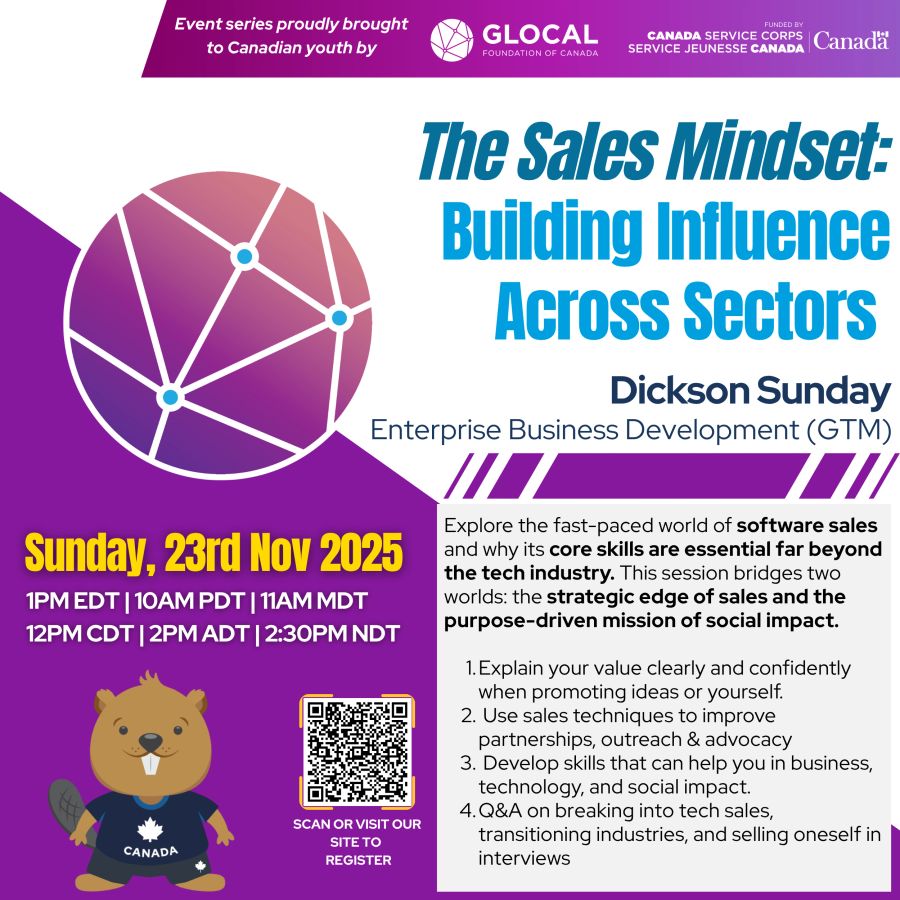 Dickson Sunday speaking at a GLOCAL event about The Sales Mindset.