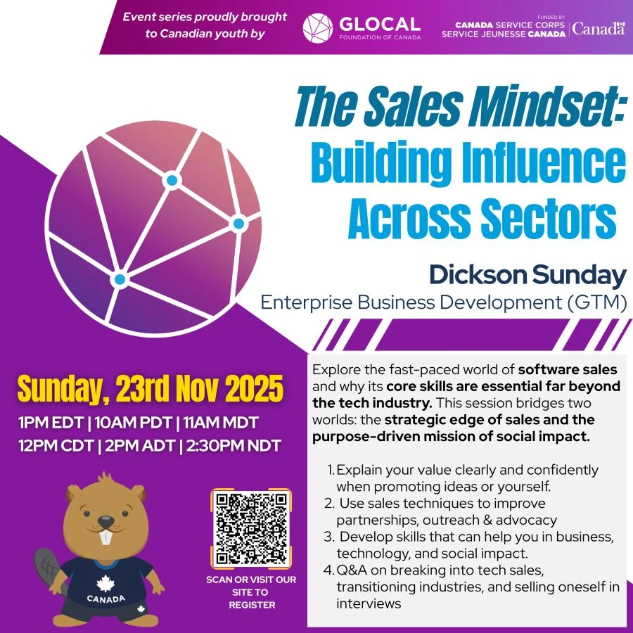Dickson Sunday speaking at a GLOCAL event about The Sales Mindset.