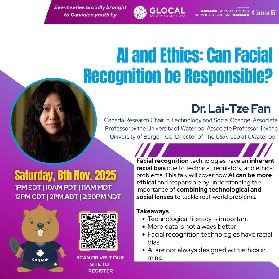 Dr. Lai-Tze Fan speaking on AI and Ethics at a GLOCAL event.