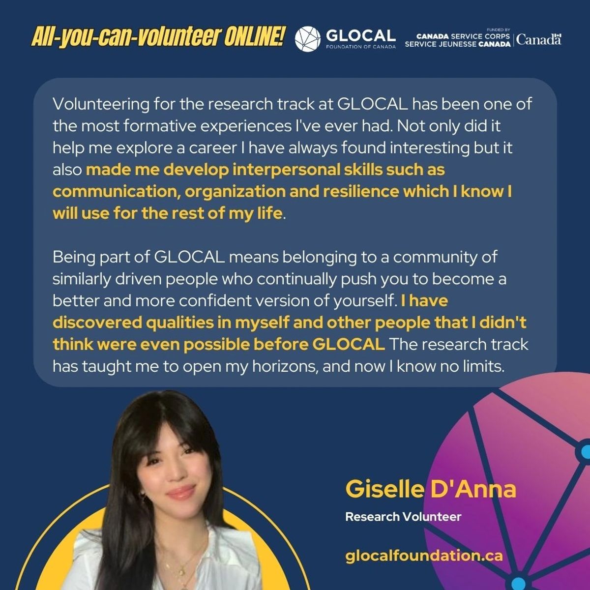 GLOCAL volunteer spotlight: Giselle