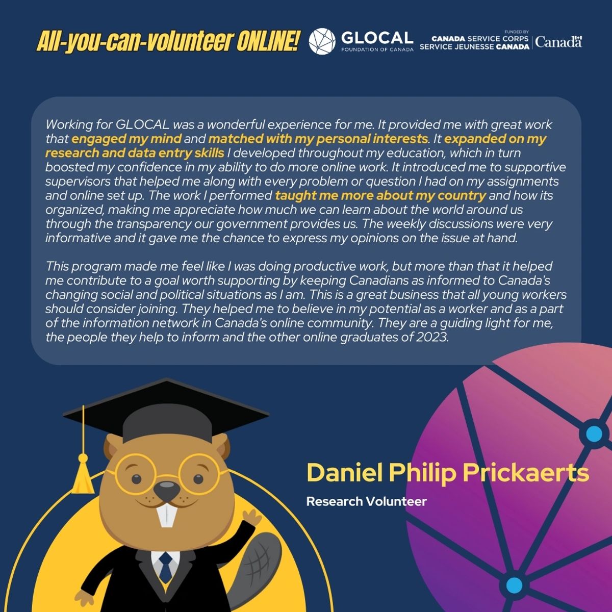 GLOCAL community testimonial